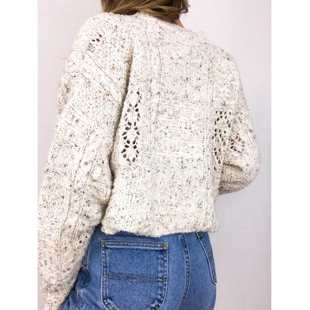 Vintage Express Hand-Knit Sweater in Taupe | Size M - Picture 2 of 11